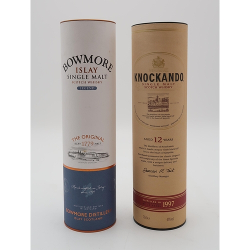 2693 - KNOCKANDO 12 YEAR OLD Speyside Single Malt Scotch Whisky 43% vol 70cl eBOWMORE LEGEND Islay Single M... 