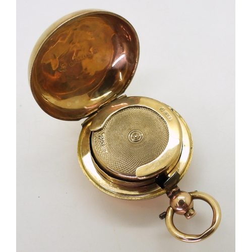 2772 - A 9CT SOVEREIGN CASEBirmingham hallmarks for 1905, monogramed to the front of the case. Diameter app... 