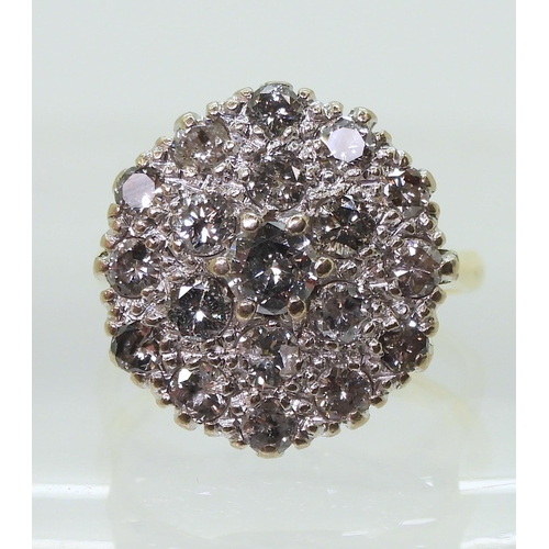 2787 - A DIAMOND CLUSTER RINGset with estimated approx 1.60cts of brilliant cut diamonds in a circular form... 