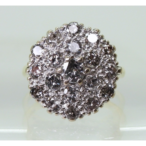 2787 - A DIAMOND CLUSTER RINGset with estimated approx 1.60cts of brilliant cut diamonds in a circular form... 