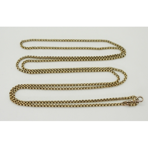 2802 - A 9CT GOLD GUARD CHAINthe vintage chain is a bright cut double belcher link with 9ct soldered on tag... 