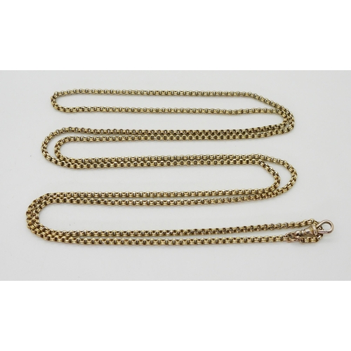 2802 - A 9CT GOLD GUARD CHAINthe vintage chain is a bright cut double belcher link with 9ct soldered on tag... 