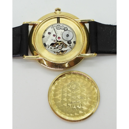 2901 - AN 18CT GOLD CYMA WRISTWATCHthe silvered dial branded Cyma Cymaflex, with gold coloured baton numera... 