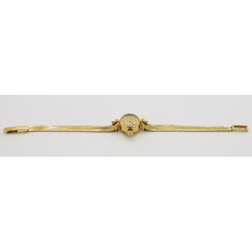 2906 - AN 18CT GOLD LADIES ROLEX ORCHIDthe gold coloured dial with gold baton numerals and hands, is signed... 