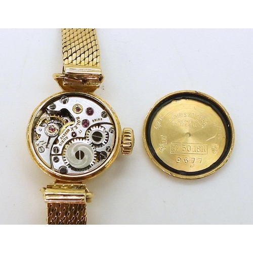 2906 - AN 18CT GOLD LADIES ROLEX ORCHIDthe gold coloured dial with gold baton numerals and hands, is signed... 