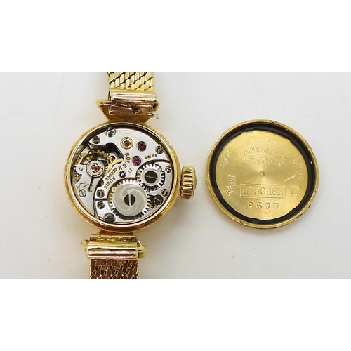 2906 - AN 18CT GOLD LADIES ROLEX ORCHIDthe gold coloured dial with gold baton numerals and hands, is signed... 