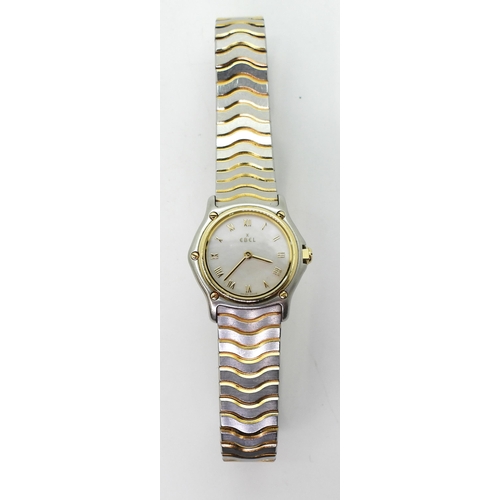 2926 - A LADIES EBEL WRISTWATCHstainless steel and 18ct gold, with a mother of pearl dial, gold coloured Ro... 