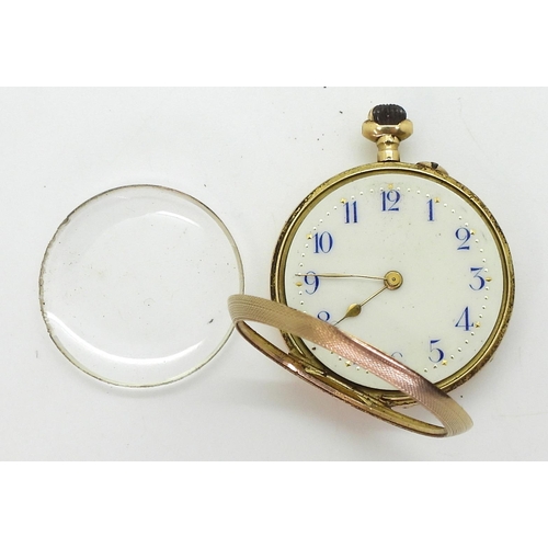 2932 - A GENTS OMEGA & A FOB WATCHThe 9ct gold gents Omega wristwatch has a cream dial with a cross hai... 