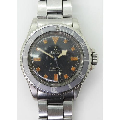 2936 - A TUDOR OYSTER SNOWFLAKE PRINCE SUBMARINERin stainless steel, with a black dial, baton and chevron n... 