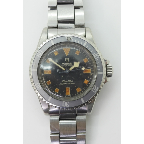 2936 - A TUDOR OYSTER SNOWFLAKE PRINCE SUBMARINERin stainless steel, with a black dial, baton and chevron n... 