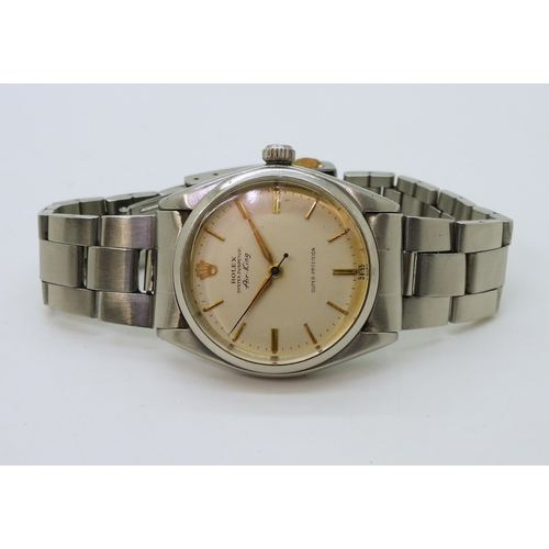 2940 - A ROLEX OYSTER AIR-KINGin stainless steel with cream dial, gold baton numerals and dauphin hands, th... 