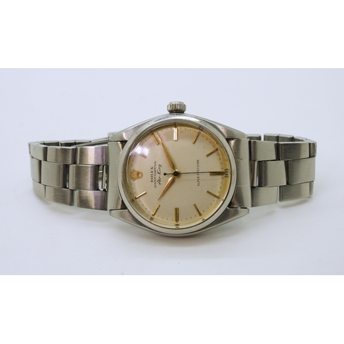 2940 - A ROLEX OYSTER AIR-KINGin stainless steel with cream dial, gold baton numerals and dauphin hands, th... 