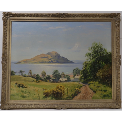 2951 - ROBERT HOUSTON RSW (SCOTTISH 1891-1942)ARRAN AND HOLY ISLANDOil on canvas, signed lower right, 70 x ... 