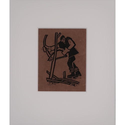 2963 - WILLIE RODGER RSA RGI (SCOTTISH 1930-2018)TIDY ME UPLinocut, signed and inscribed in ink, 16.5 x 12.... 