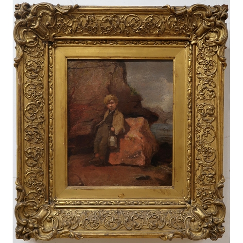 2977 - JOHN CAIRNS (SCOTTISH D.1867)A LIMPET GATHERER, AUCHMITHIEOil on board, signed inscribed and dated 1... 