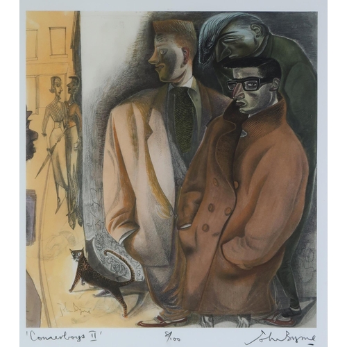 2986 - JOHN BYRNE (SCOTTISH B.1940)CORNERBOYS II Lithograph, signed inscribed and numbered 8/100 in pencil,... 