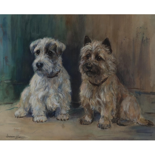 2997 - MARION HARVEY (SCOTTISH 1886-1971)SEALYHAM TERRIER AND CAIRN TERRIERMixed media on paper, signed low... 