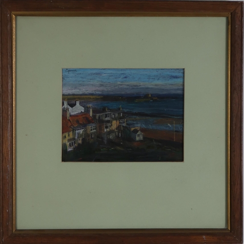 2999 - GEOFFREY SQUIRE ARSA RSW RGI (SCOTTISH 1923-2012) SOUTH BEACH ELIE  Pastel on brown paper, signed up... 