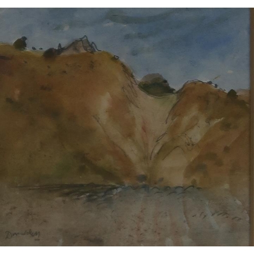 3001 - DAVID DONALDSON RSA RP LLD (SCOTTISH 1916-1996) HILLSIDE Watercolour, signed lower left, 1... 