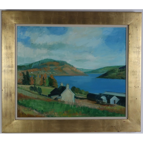 3003 - DELNY GOALEN (SCOTTISH 1932-2023) LOCH TAY Oil on canvas, signed lower left, inscribed on label vers... 