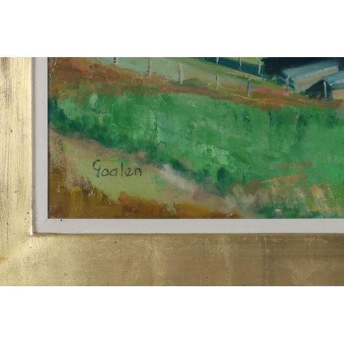 3003 - DELNY GOALEN (SCOTTISH 1932-2023) LOCH TAY Oil on canvas, signed lower left, inscribed on label vers... 