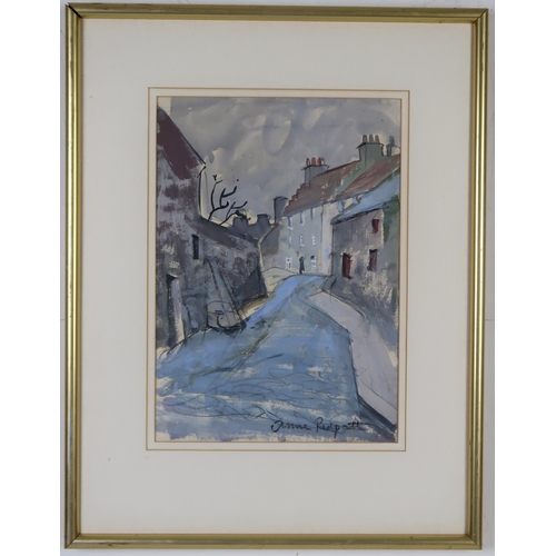 3016 - ANNE REDPATH OBE RSA ARA LLD ARWS ROI RBA (SCOTTISH 1895-1965)OLD HOUSES, PROBABLY FIFEMixed media o... 