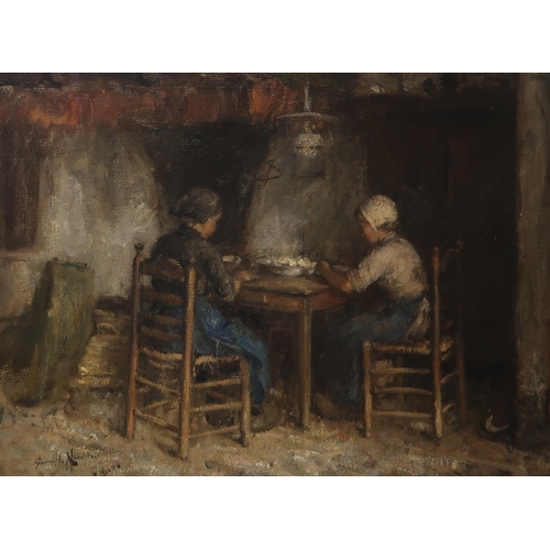 3018 - ROBERT GEMMELL HUTCHISON RSA RBA ROI RSW (SCOTTISH 1855-1936)HELPING MOTHEROil on canvas, signed low... 