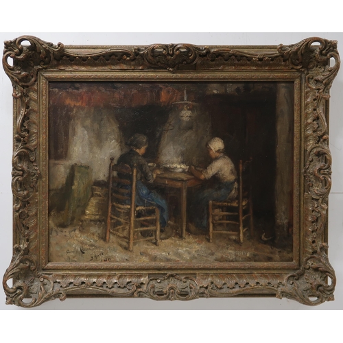 3018 - ROBERT GEMMELL HUTCHISON RSA RBA ROI RSW (SCOTTISH 1855-1936)HELPING MOTHEROil on canvas, signed low... 