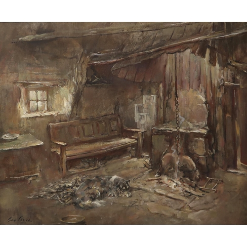 3052 - SIR GEORGE PIRIE PRSA HRSW LLD (SCOTTISH 1864-1946)SHEPHERD'S COTTAGEOil on canvas, signed lower lef... 