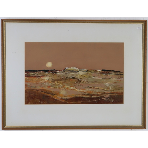 3056 - GORDON WYLLIE RSW (SCOTTISH 1930-2005)NEGEV Mixed media, signed lower right, dated (19)72, 31.5... 