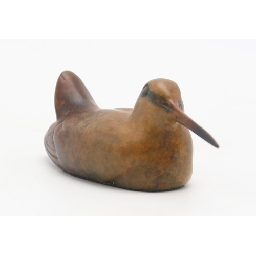 3058 - DAVID MEREDITH (BRITISH B.1973)WOODCOCKBronze, brown and gold patina, 10cm long... 