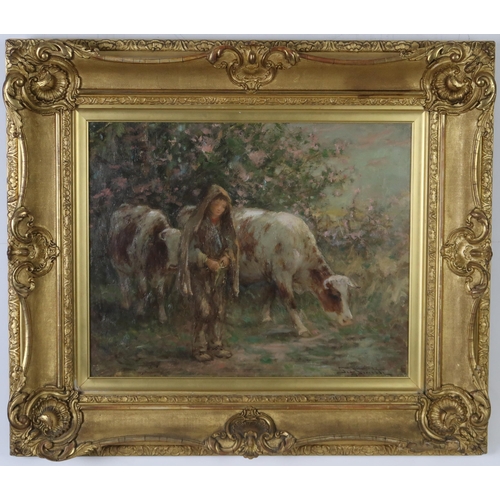 3063 - GEORGE SMITH RSA (SCOTTISH 1870-1934)THE LITTLE COWHERDOil on canvas, signed lower right, 40 x 50cm ... 