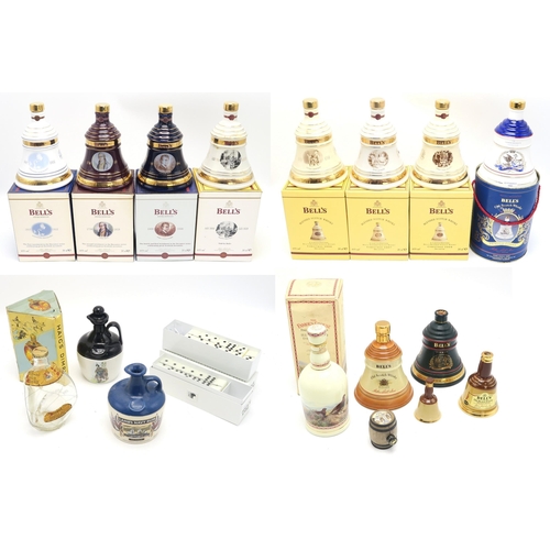 2681B - SCOTCH WHISKY Various Novelty Miniatures And Empty Bell's Whisky Decanters, Black & White domino... 