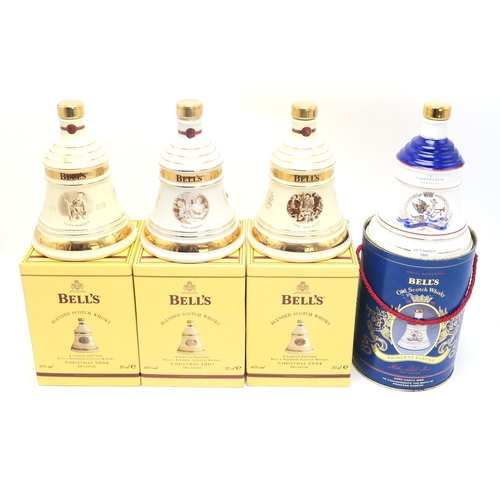 2681B - SCOTCH WHISKY Various Novelty Miniatures And Empty Bell's Whisky Decanters, Black & White domino... 