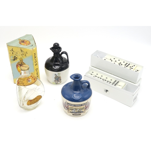 2681B - SCOTCH WHISKY Various Novelty Miniatures And Empty Bell's Whisky Decanters, Black & White domino... 