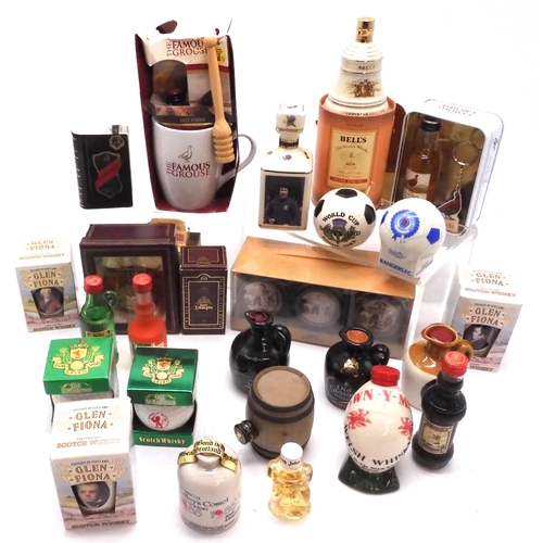 2681B - SCOTCH WHISKY Various Novelty Miniatures And Empty Bell's Whisky Decanters, Black & White domino... 