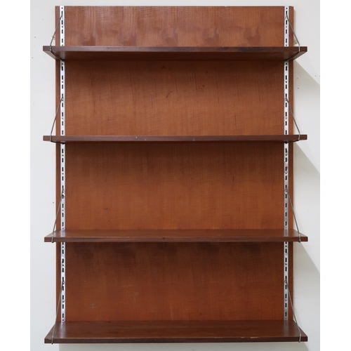 2105A - A MID 20TH CENTURY JOHN AND SYLVIA REID FOR STAG S RANGE SHELVING UNIT with rectangular teak wall mo... 