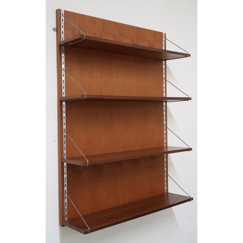 2105A - A MID 20TH CENTURY JOHN AND SYLVIA REID FOR STAG S RANGE SHELVING UNIT with rectangular teak wall mo... 