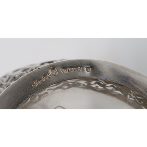 2302A - A CHINESE EXPORT SILVER OVERLAID DIMPLE DECANTERstamped Sterling and with maker's mark, the 'Haig' d... 