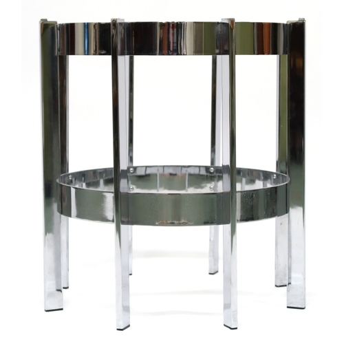 2113A - A MID 20TH CENTURY MERROW ASSOCIATES DINING SUITE comprising circular glass topped dining table... 