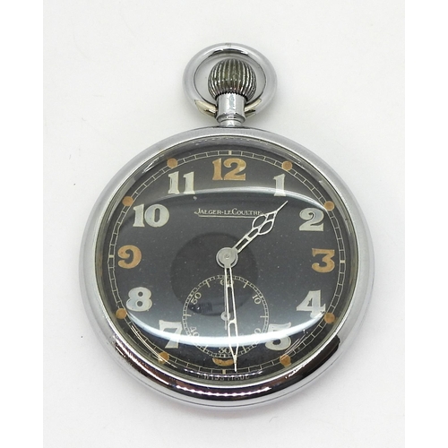 826 - A Jaeger Le Coultre military pocket watch, stamped GS/TI 'Pheon' S 004049. Diameter 5.2cm, weight 93... 