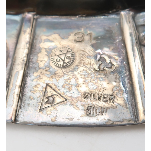 375 - A South African 'David Livingstone' commemorative silver salver, marked 'Silver' '31', of circular f... 