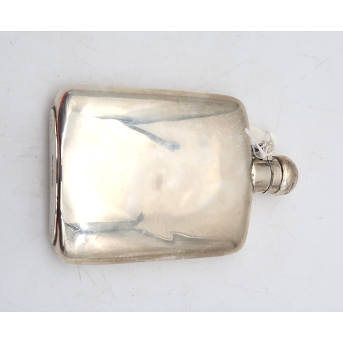 381 - A George VI silver hip flask, by James Deakin & Sons, Sheffield 1944, of typical form, with cork... 