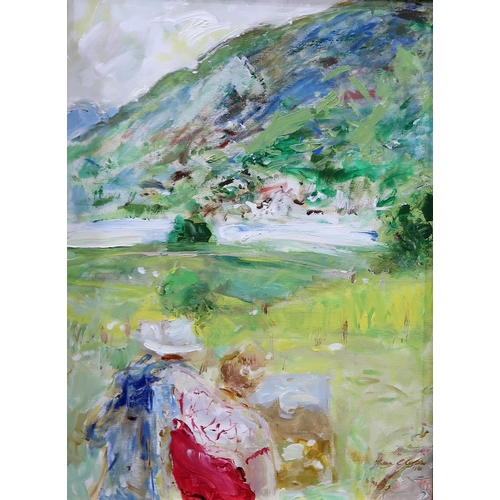 1001 - THORA CLYNE (SCOTTISH 1937-2020) WILDCARD ARTISTS, WINDERMERE Oil on canvas, signed lower right, 59 ... 