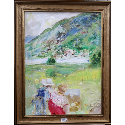 1001 - THORA CLYNE (SCOTTISH 1937-2020) WILDCARD ARTISTS, WINDERMERE Oil on canvas, signed lower right, 59 ... 