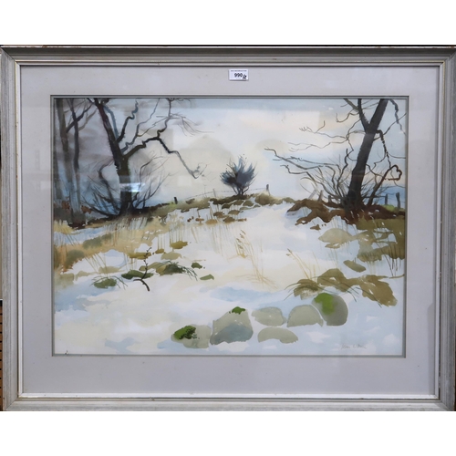 990 - JEAN WILSON (CONTEMPORARY SCHOOL) MELTING SNOW Watercolour, signed lower right, 52 x 73cm&... 