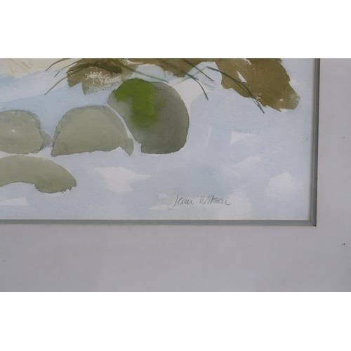 990 - JEAN WILSON (CONTEMPORARY SCHOOL) MELTING SNOW Watercolour, signed lower right, 52 x 73cm&... 