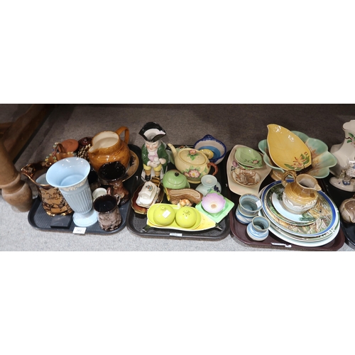 202 - A collection of decorative ceramics and glass including Carlton Ware etc