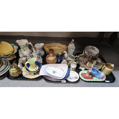 202 - A collection of decorative ceramics and glass including Carlton Ware etc