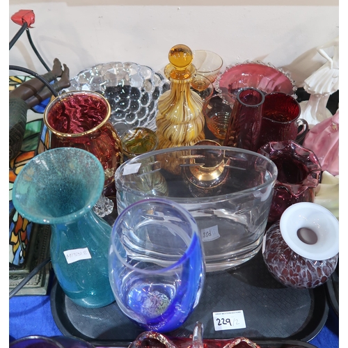 229 - A collection of assorted glass including Stuart, Caithness Art Nouveau, art glass etc